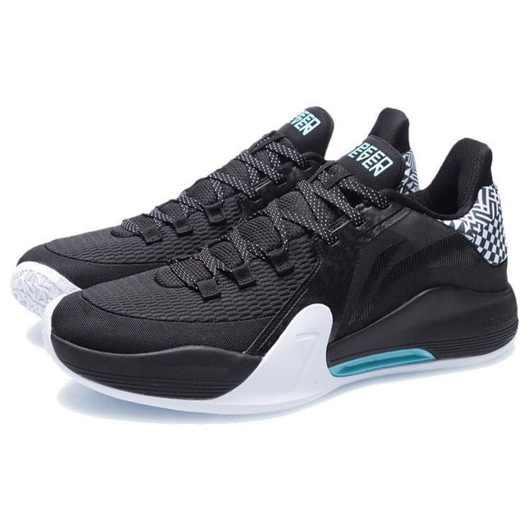 Li Ning Flash 7 Rebound Shock Absorption Low Top Basketball Shoes Unisex Basketball Shoes Black ABPR007-5
