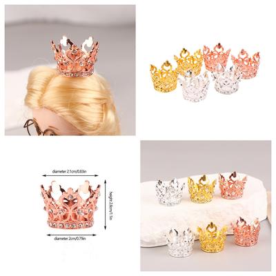 1/12 Puppenhaus Mini Prinzessin Krone Puppenhaus Simulation Strass Kronen Kleine Tiara Puppenhaus Dekoration Zubehör
