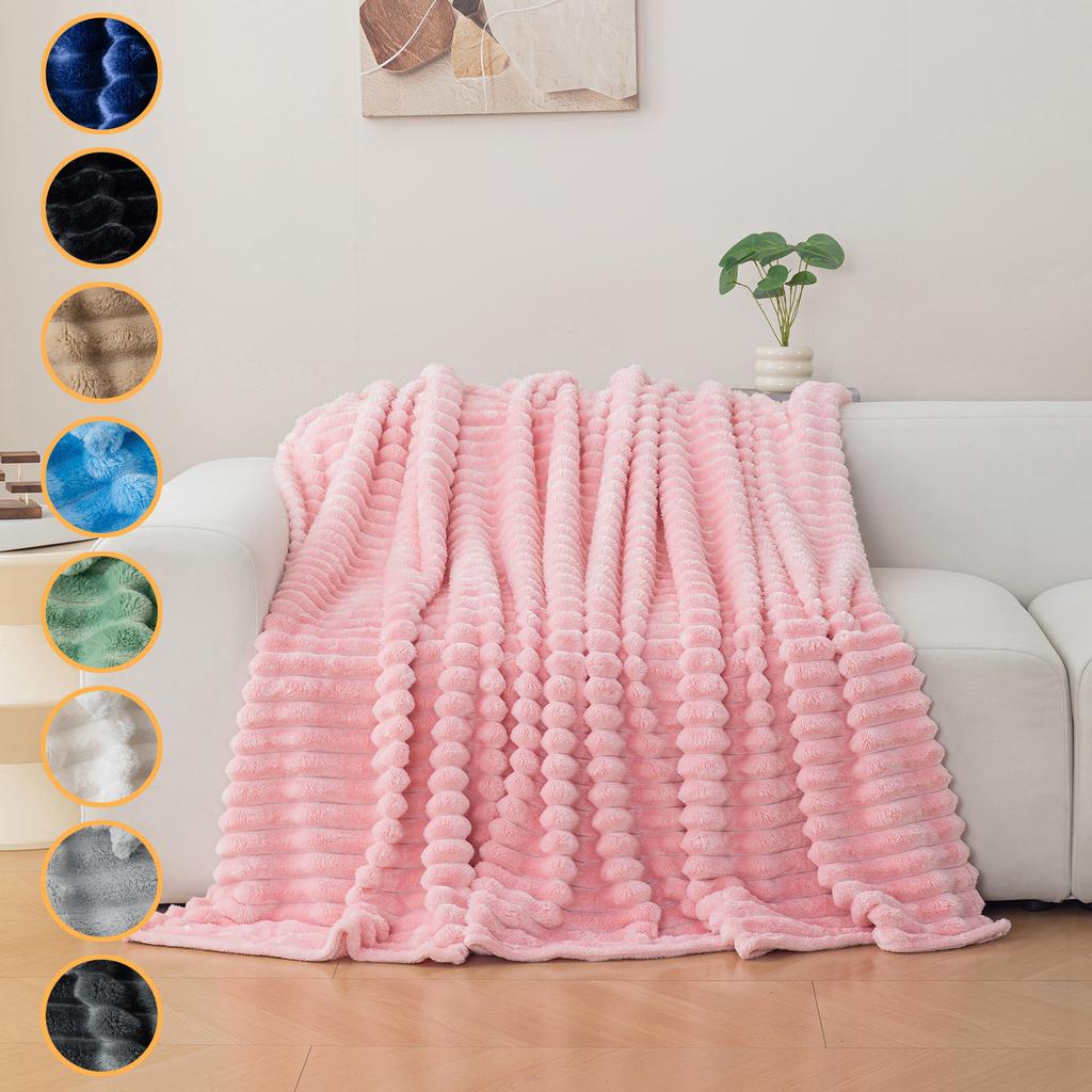 1pc flannel blanket - soft, comfortable, warm nap blanket, Christmas exquisite gift blanket, available in multiple colors
