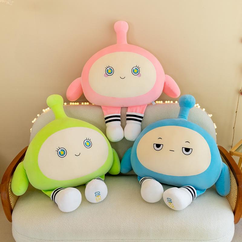 Large Cute Egg Boy Plush Toy Pillow - Black Egg Cloth Doll for Children's Day