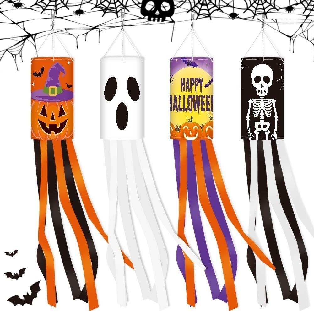 Pumpkin Ghost Pattern Outdoor Props Flags Festival Wind Vane Ghost Party Decorations