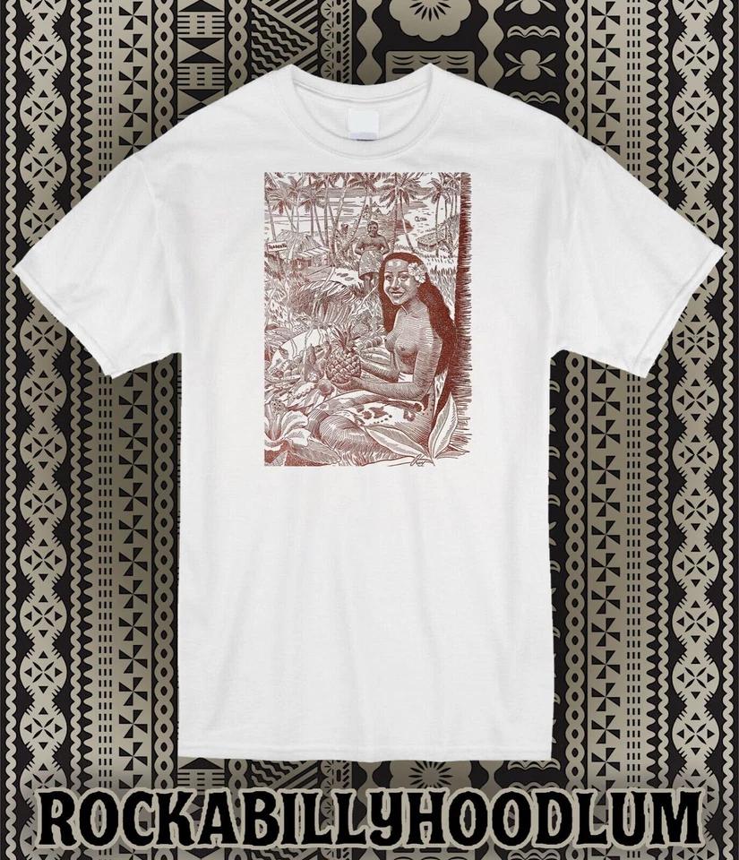 

Retro Tiki Tee T Shirt Bar Mug Restaurant Tracer Vics Wahine L