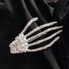 2PCS Gothic Bone Hand Hairpin Women's - Elegant Zombie Claw Hairpin with White Skull Hand and Tendrils, Hollow Fringe Design