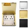 Goldene Edelstahl-Klappdeckel-Bodensteckdosenbox, Deutscher Standard, Reines Flaches Verdecktes Design.