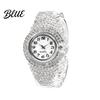 Orologio da donna con strass, al quarzo, quadrante rotondo, analogico, in lega