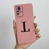 Case for Infinix Zero X Neo ZERO X Pro Phone Case Cute Initial Letters Square Liquid Silicone Shockproof Back Bumper Shell Cover