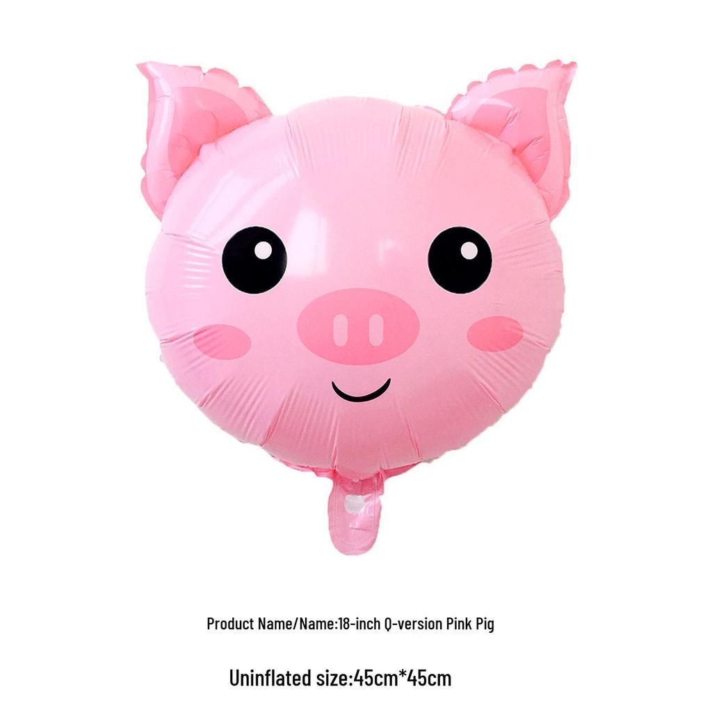 18" New Q Version Kids' Cartoon Animal Foil Balloon for Birthday Decorations