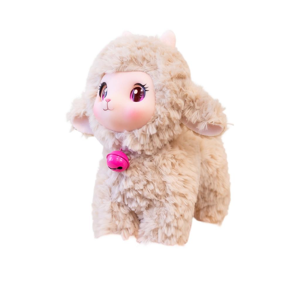 Faux Plush Lamb Keychain with Bell, Wool Charm for Backpack, Purse, and Bag Decoration