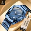 BINBOND High-Looking Men Watch Luxury Calendar Quartz Movement Waterproof Watch Blue Stainless Steel Fashion Business Men Watch