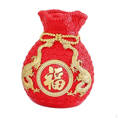 Feng Shui Money Bag Figurine Desktop Ornament Flower Vase Collection Arrangements Tabletop
