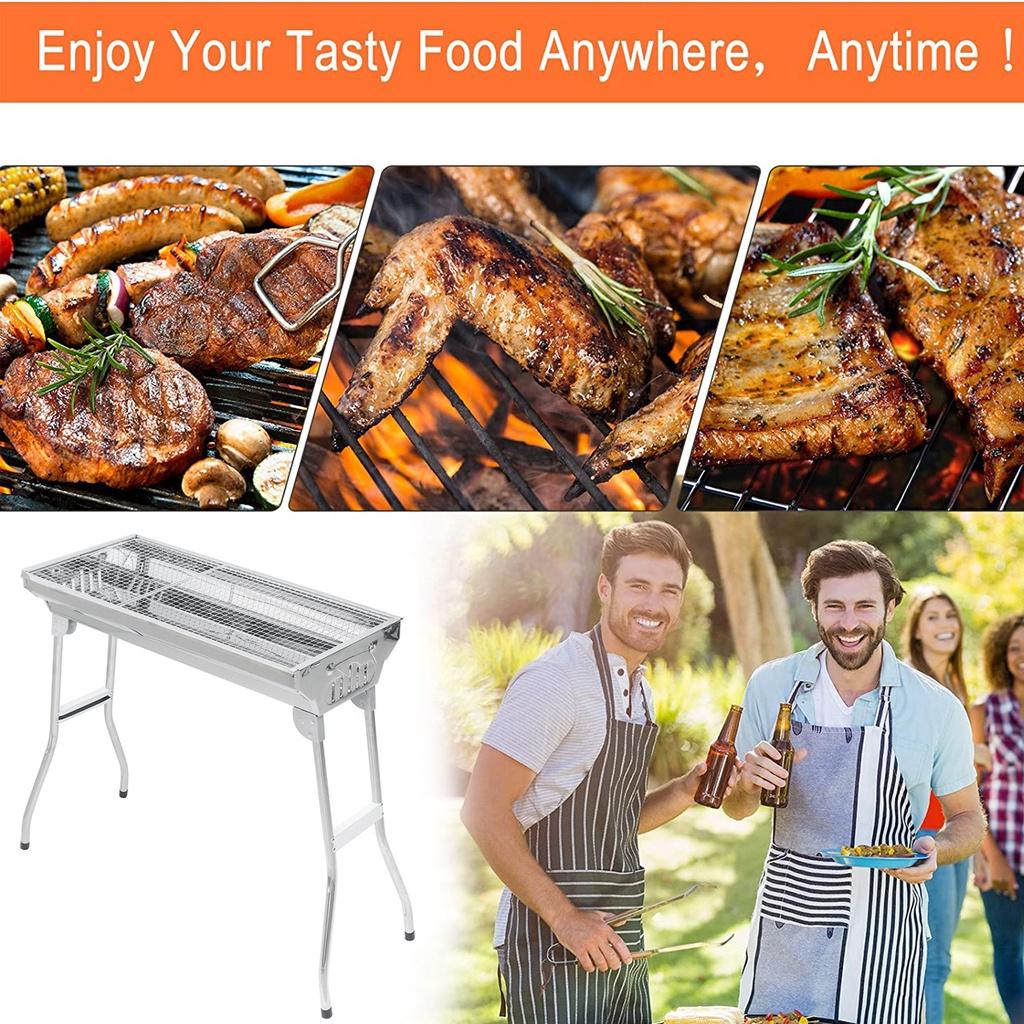 Griglia Portatile Pieghevole a Carbone da Cucina Cookice Griglia BBQ in Acciaio Inossidabile Griglia da Barbecue Griglia per Cottura BBQ da Esterno Griglia da Barbecue
