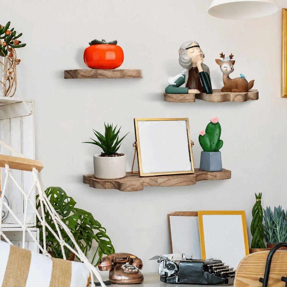 Wall Mounted Cloud Shaped Wall Display Shelves Wooden Plant Stand Wall Shelf  for Living Room