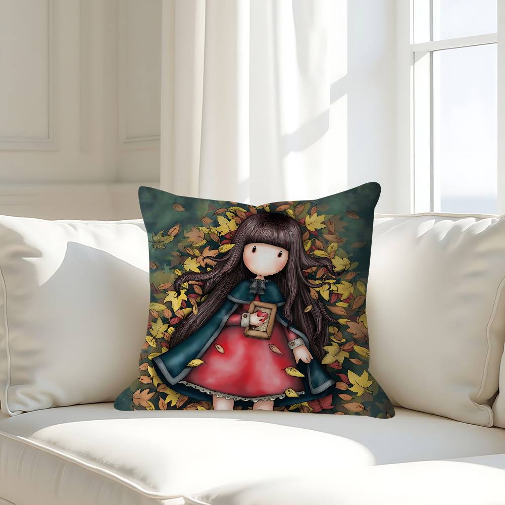 Cute G-Gorjusses S-Santoro Decorative Room Aesthetics Pillow Case Home Decor Bedroom Sofa Bed Couch Pillow Cover 45x45