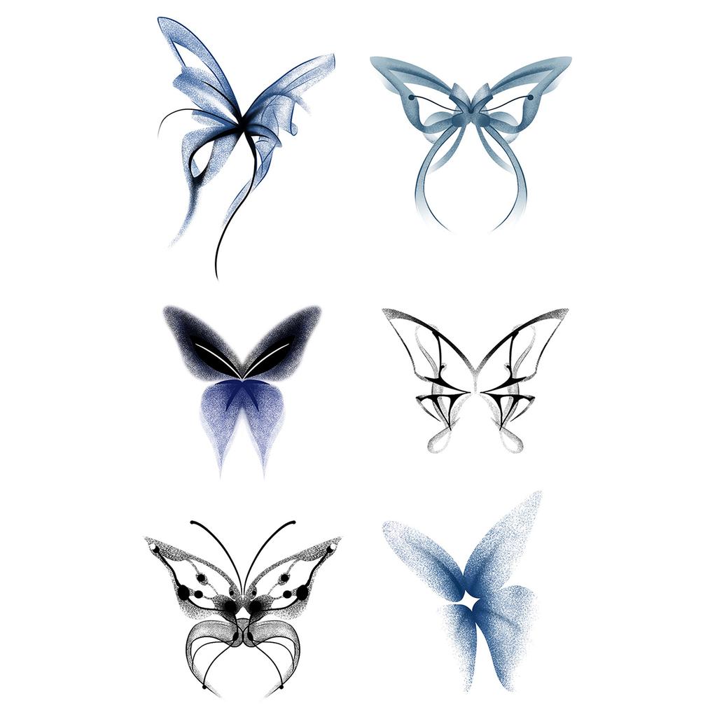 Simple Personality Spice Girl Three-Dimensional Butterfly Flower Wicker Collarbone Arm Tattoo Sticker