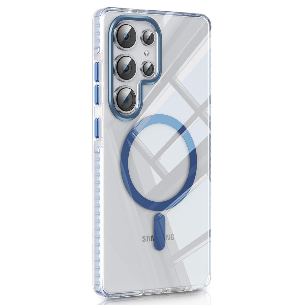 Capa magnética ultrafina IMD transparente PC+TPU para Samsung Galaxy S24, capa traseira à prova de choque e airbag