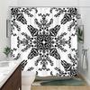 1Pc Starburst Floral Shower Curtain, Machine Washable Polyester Fabric With Hooks, Suitable For Bathroom Decoration