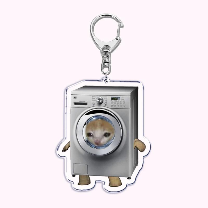 Creative Banana Cat with Heart Keychain for Accessories Bag Pendant Food Fruit Happy Cats Key Chain Ring Keychains Jewelry Gift