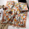 Luxury Square Scarf For Women Elegant Ladies Hijab Neckerchief Soft Stain Imitation Silk Floral Scarves Fashion Shawl For Travel