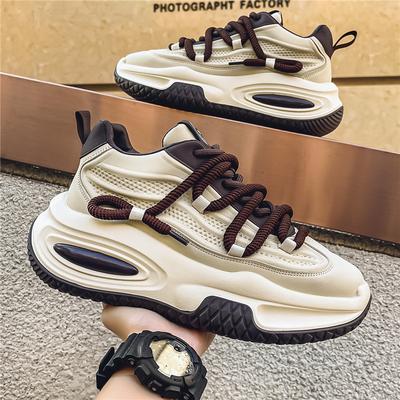 Autumn New Men's Heightening, Comfortable and Breathable Celebrity Fashion Shoes, Color-Blocked Thick-Soled Casual Dad Shoes