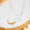 Titanium Steel Double Layer Square Bead Necklace - Non-Fading, Versatile Light Luxury Women's Sweater and Clavicle Chain.
