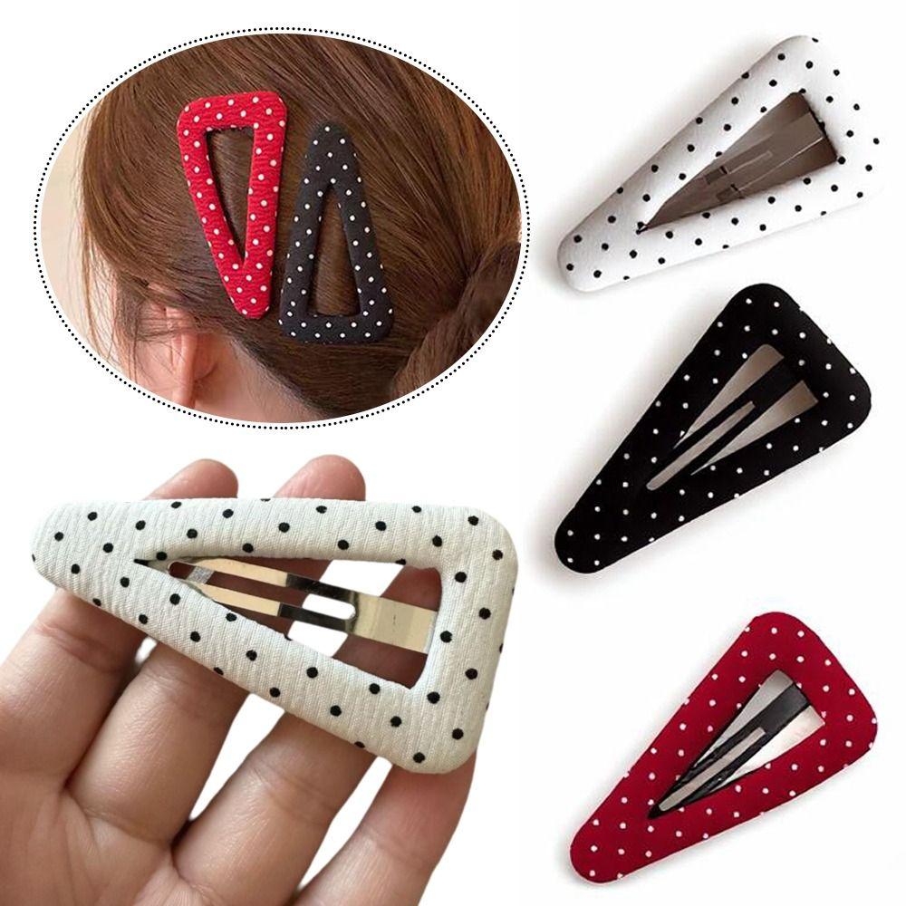 Fabric Polka Dot Hair Clips Triangular Broken Clips Cute BB Clips