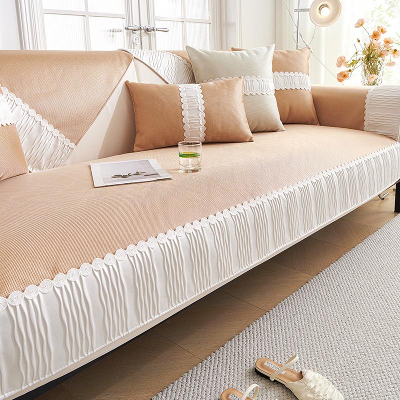 Ice Silk Sofa Cushion Summer 2025 New Summer Sofa Mat Seat Cushion Non-slip and Cool Without Ice Sofa Cover Towel