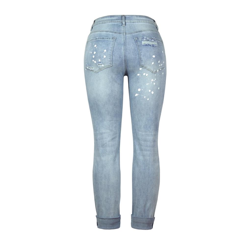 Women's Jeans Slim Hole Stretch Women's Jeans Trousers Women Pants