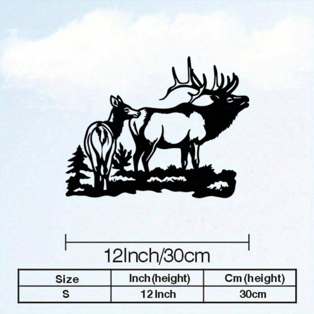 Vintage Moose Metal Wall Art Rustic Sculpture Antler Decor for Cabin