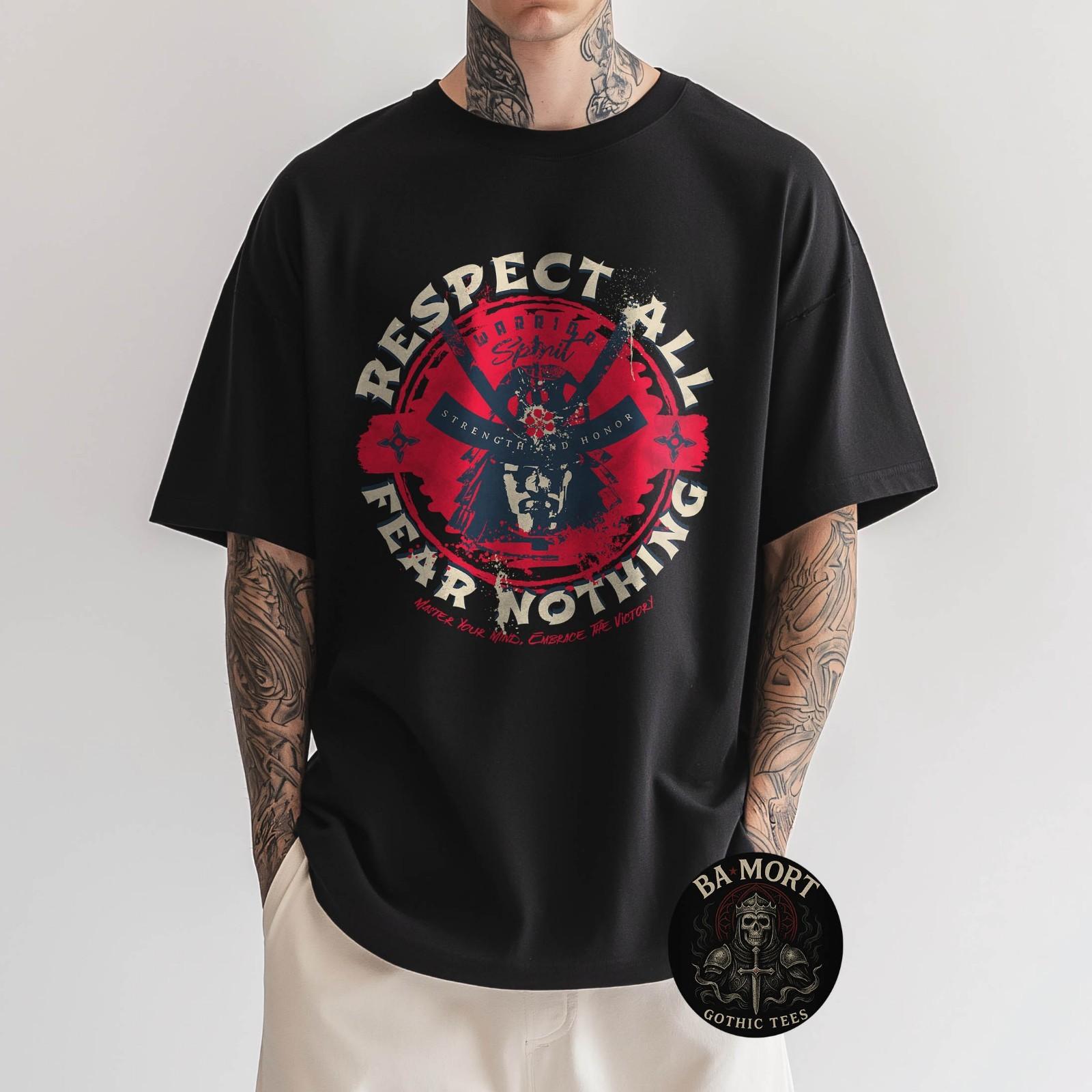 Samurai Warrior Spirit Respect All Grunge Graphic T-Shirt Unisex T-Shirt XXXL