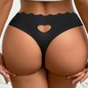 Women's Seamless Thong Sexy Low Rise Wavy Edge No Show Bikini Panties Ladies Invisible Stretch Cheeky Underwear