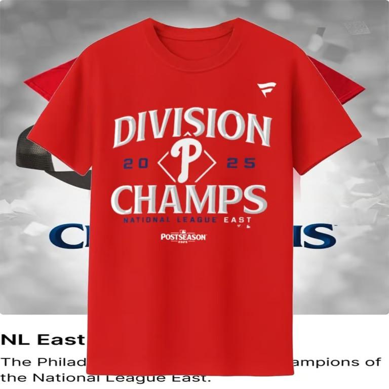 Phillies 2025 NL East Division Champions T-Shirt Unisex T-Shirt XXXL