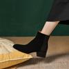 2024 Nytt Merke Ekte Skinn Støvletter Retro Høye Hæler Ankelstøvletter Damesko Glidelås Bak Sauesemsket Håndlagde Sko Støvletter Kvinner