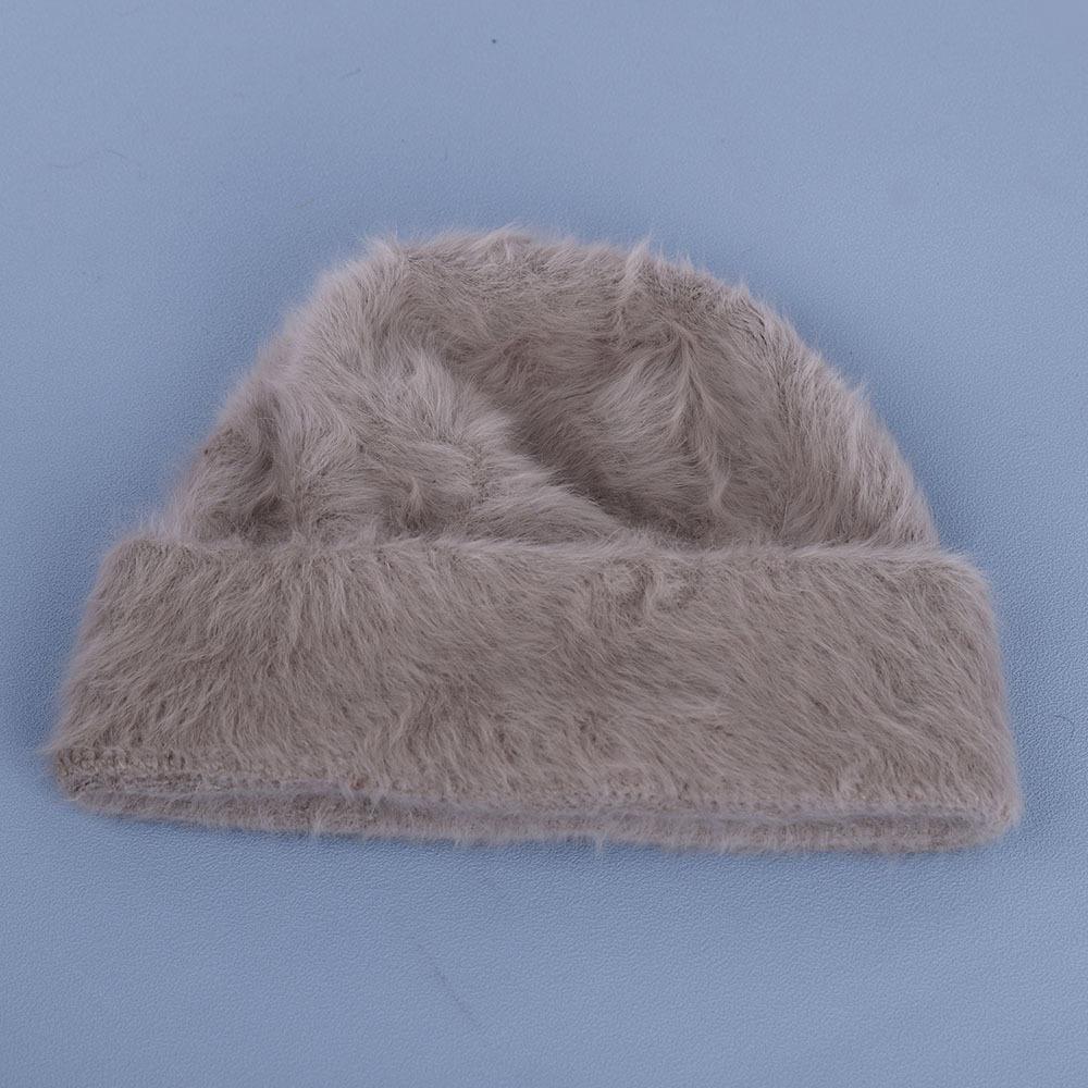 Rabbit hair Beanies hat for women autumn and winter plush cute head cap cold resistant warm furry hat