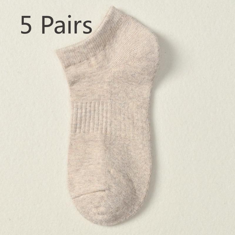 5 Pairs of Female Autumn and Winter Cotton Thick Wool Ring Warm and Cold Resistant Pure Color Sports Sweat Absorption Tube Socks