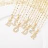 26 Letters A-Z Zircon Crown Initial Alphabet Pendant Necklace for Women Men Luxury Gold Plated Copper Necklaces  Gifts