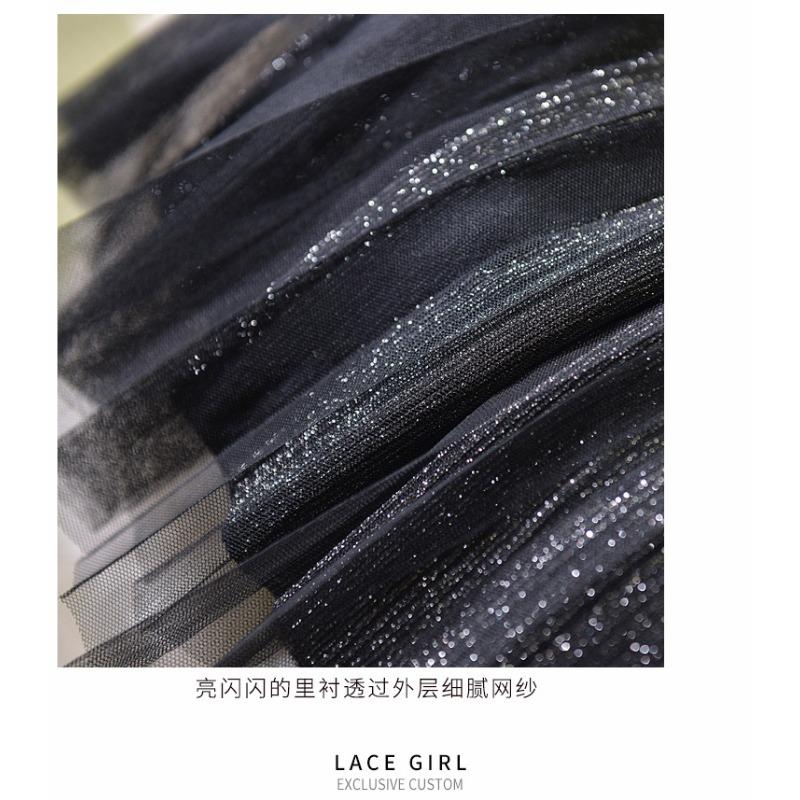 New Shiny Pleated Mesh Skirt