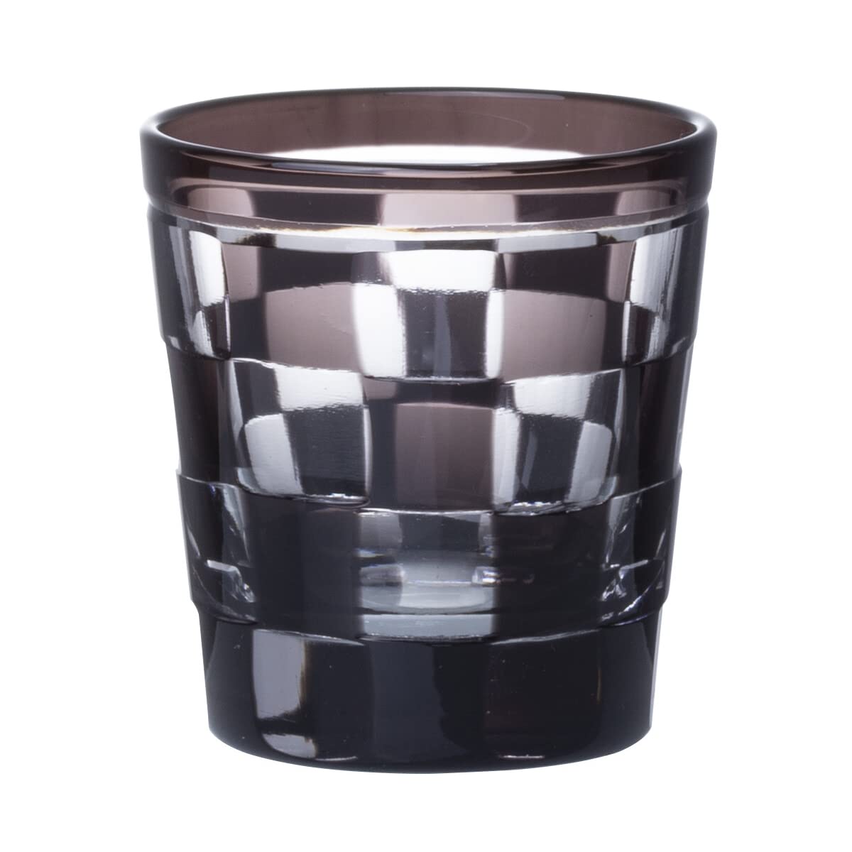 Nostalgia Cut Glass Cup Checkered Small Sake Cup 65cc Checkered Purple Current Model J-kitchens 55xH58mm