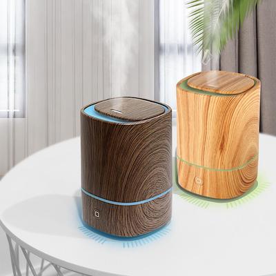 Wood Grain Aroma Diffuser: Ultrasonic Humidifier with 7-Color LED for Home & Car