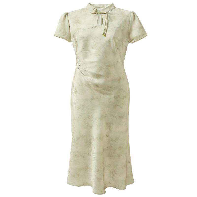 Sancai Time Dream 2025 Summer New Chinese Style A-Line Dress