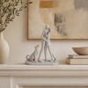 Modern Abstract Couple with Dog Resin Figurine, Romantic Man and Woman Statue Sculpture, Home Decor for Living Room Bedroom Office