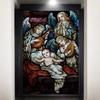Custom Size Stained Glass Window Film Jesus Virgin Mary Static Cling Frosted Glass Decal for Home Church Door Decor