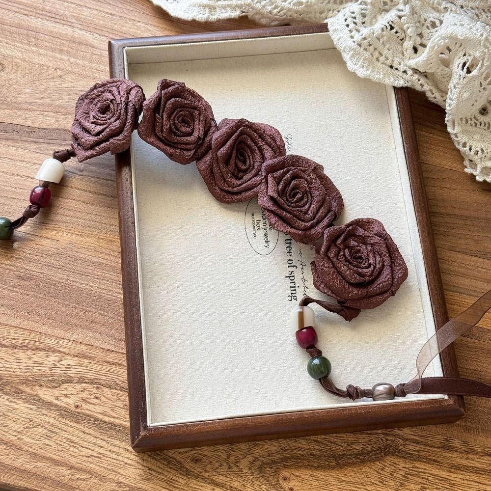 Rose Dress Waist Chain Hair Accessories Ethnic Style Bead Waist Belt  Daily
