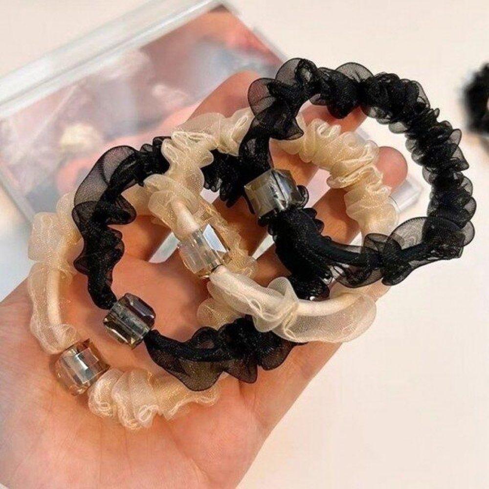 

Mno Женская прозрачная резинка для волос гопчанг с низким пучком, резинка для волос в виде какашки, 4 шт., резинка для волос, резинка, эластичная резинка для волос гопчанг beige