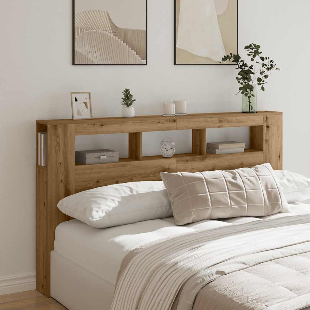 Vidaxl Cabecero de Cama con LED, Roble Artisan, 180X18,5X103,5 Cm