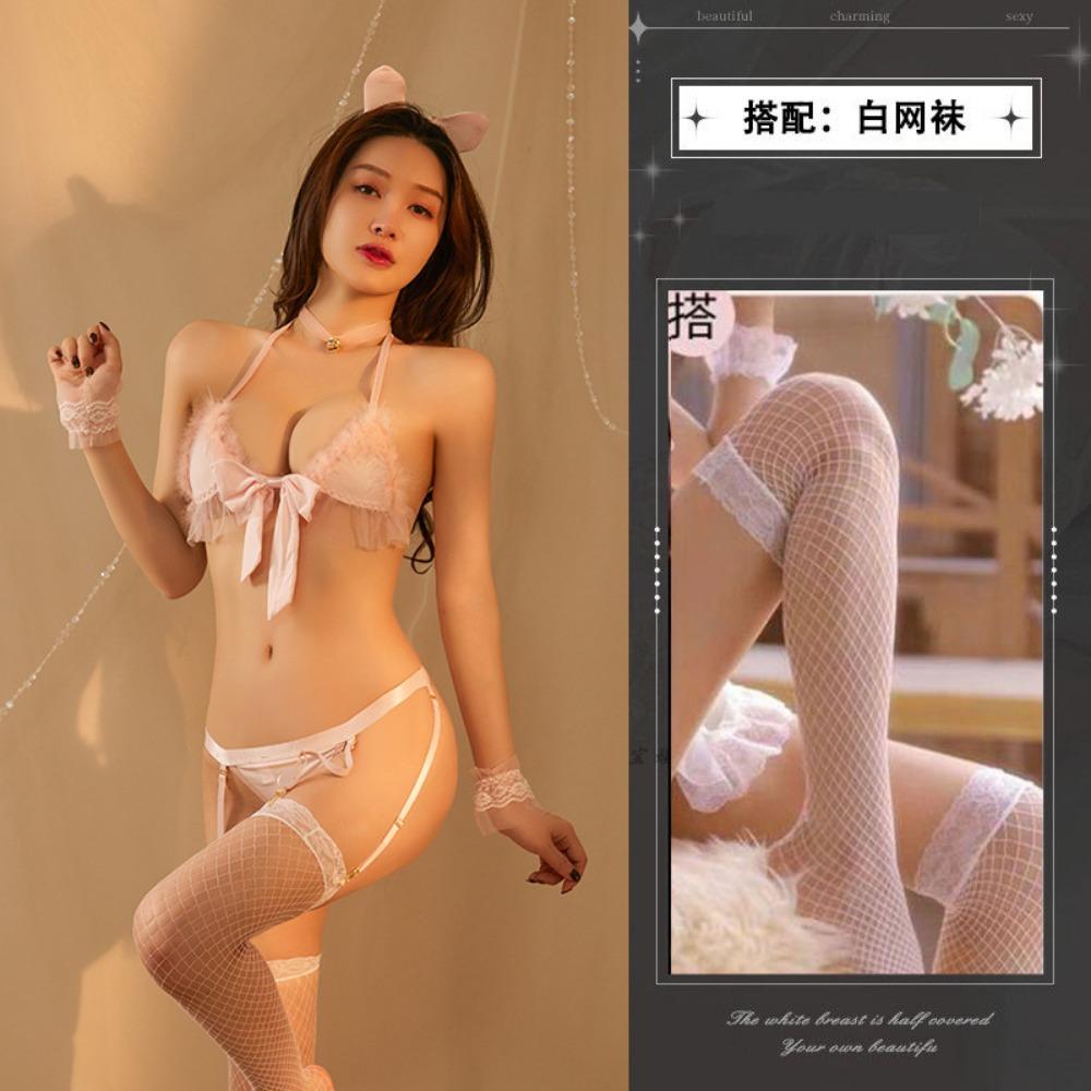 Sexy Lingerie Three-point Pussy Uniform Sexy Hot Temptation Crotch Free One-piece Pajamas Passion Suit