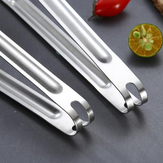 Portable Stainless BBQ Meat Steel Kitchen Barbecue Steak Tongs Salad Food Clip