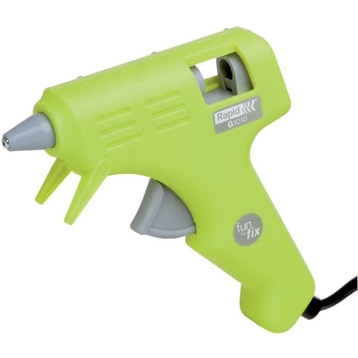 Pistolet À Colle RAPID G1010 Fun2Fix - Electrique - Filaire - Buse De Précision 7mm - Vert Et Gris