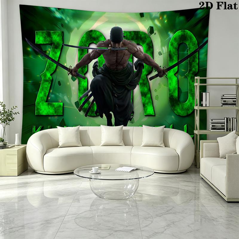 Roronoa Zoro Wall Tapestry Aesthetic Wall Hanging Printed Fabric Blanket Decorative Tapestries for Bedroom Living Room Home Decor