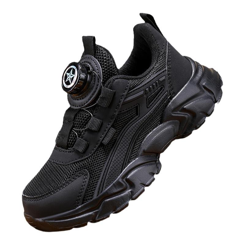 2025 neue Jungen atmungsaktive Sneaker Jungen Sneaker Frühling und Herbst Grundschüler schwarze Netzschuhe ältere Kinder lässig