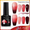 LILYCUTE 7ml Thermal Gel Nail Polish 3 Layers Temperature Shiny Color Changing Semi Permanent Soak Off UV Gel Polish Varnish Base Top Gel Nail Art DIY